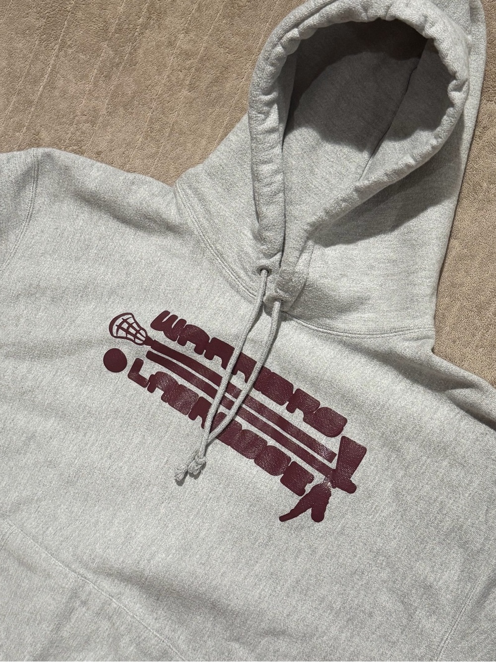Vintage 90s Warriors Lacrosse Gray Champion Reverse Weave Sweatshirt Hoodie 2XL